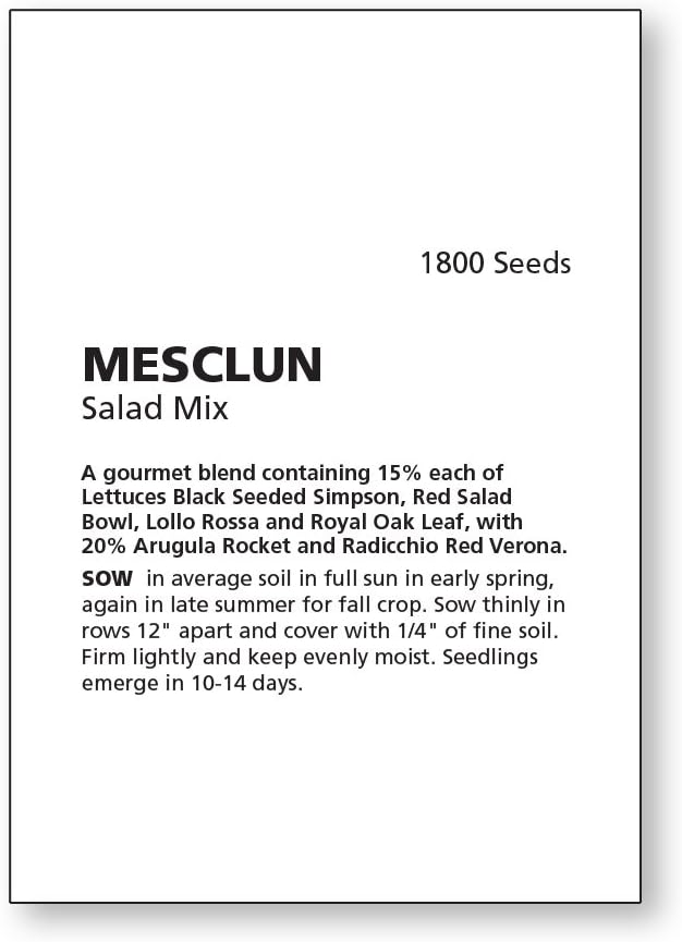 Burpee Salad Mix Mesclun Seeds 1800 seeds