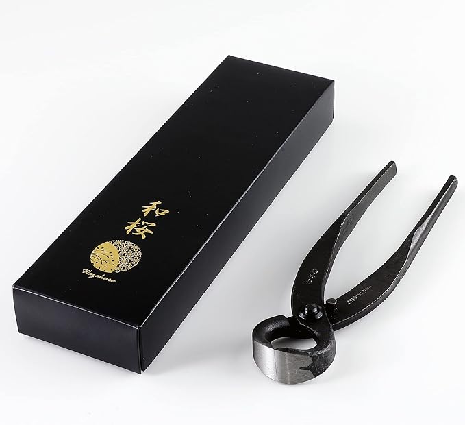 Wazakura Hand Forged Bonsai Root Cutter MADE IN JAPAN 6.7 inch (170 mm), Black Carbon Steel Bonsai Tree Cutter for Branch and Roots, Multipurpose Japanese Gardening Tools