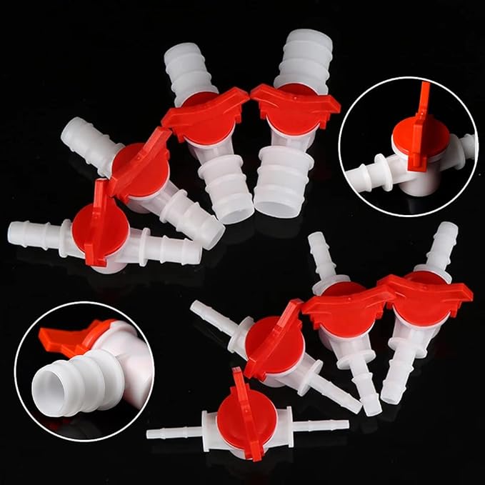 5/32“ Hose Barbed Ball Valve Drip Irrigation Ball Valve Shut Off Switch for Drip Irrigation and Aquariums(Pack of 2)