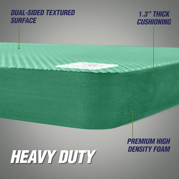 Rugged Rhino Soft Foam Kneeling Pad, Thick Knee Mat Resists Water, Durable Shock Absorbent Pads, Comfortable Strong Rebound, Gardening, Mechanic Tools, Bath Tub Essentials Pine Green