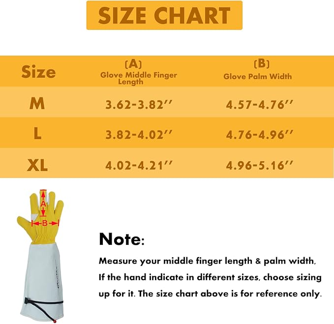 Cactus Gloves, Thorn Proof Gardening Gloves for Rose Pruning & Cacti Handling (Large (Pack of 1), Yellow-reinforce)