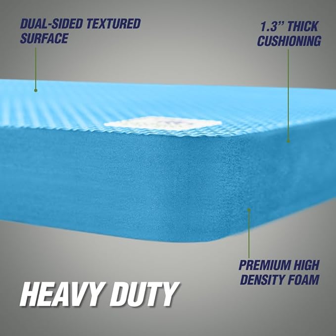 Rugged Rhino Soft Foam Kneeling Pad, Thick Knee Mat Resists Water, Durable Shock Absorbent Pads, Comfortable Strong Rebound, Gardening, Mechanic Tools, Bath Tub Essentials 2 Pack Bright Blue