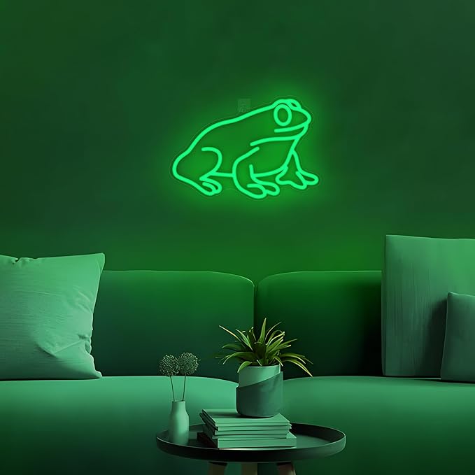 Lampeez Frog Neon Sign, Frog Lamp Wall Decor, Dimmable LED Neon Art Signs USB Powered, for Man Cave, Home, Patio, Garden, Bars, Stores, Clubs, Ideal Gift for Friends, Family and Kids