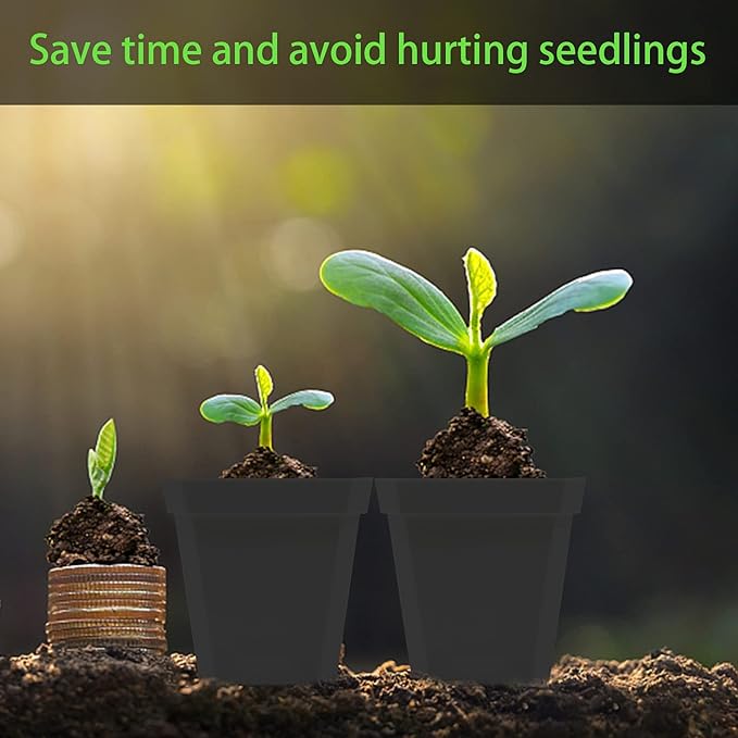 EBaokuup 30PCS Plant Nursery Pots with Humidity Dome, Small Plastic Square Flower Pot Planting Container, Plastic Gardening Pot