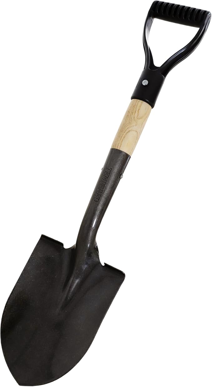 Kylin Shovel Set Garden Digging Shovels Combo Square Flat Roud Point Shovel with Long North Hard Wood D-Grip Handle Yard Tools Set