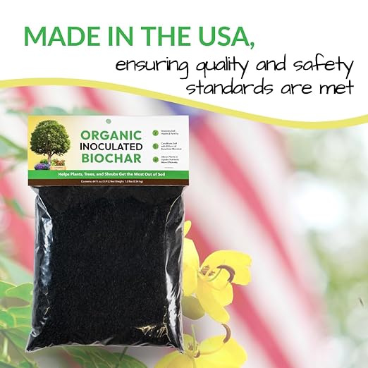 Organic Inoculated Biochar: Helps Plants and Trees Get The Most Out of Soil | Allows Plants to Uptake Nutrients More Efficiently | Contains Millions of Soil-Enriching Micro-Organisms | 64oz Bag