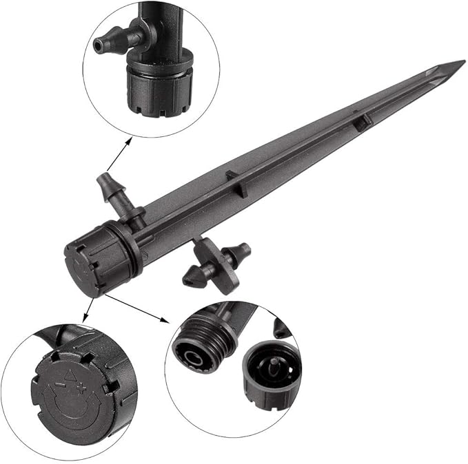 uxcell Adjustable Spray Dripper, 180 Degree Micro Emitter Irrigation Watering System, 15 Pcs