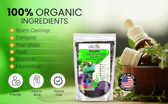 Organic Seed Starter Soil – Seed Starting Mix with Mycorrhizal Fungi – Natural Root Stimulator – Potting Soil for Vegetables and Herbs (5 QUARTS)