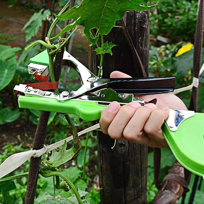 Plant Tying Machine Tool,Plant Tape Gun with 10000pcs Staples 20 Rolls Tape and Replacement Blade for Grapes,Raspberries,Tomatoes and Vining Vegetables Tying Tool(Green)