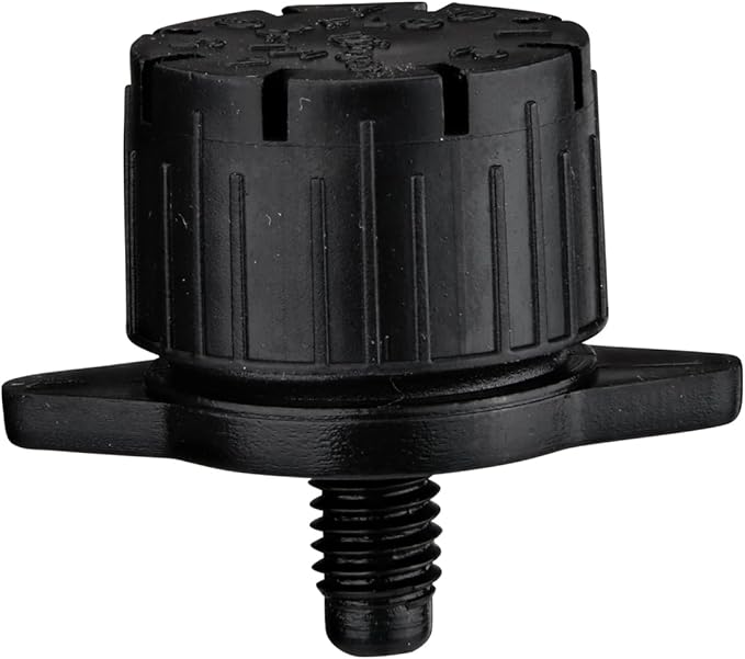 Raindrip R158CT Adjustable Flow Bubbler, Non-Pressure Compensating Emitter, Full-Circle Pattern, 8-Stream Spray, with 10-32 Threaded Inlet, 5-Pack, Black