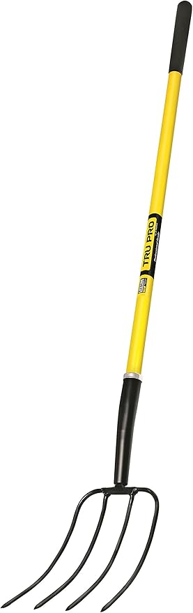 Truper 30320 Tru Pro 50-Inch Manure Fork, 4-Tine, Fiberglass Handle, 10-Inch Grip