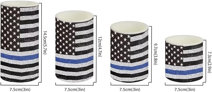 Flameless LED Candles Electric Candles with Remote Timer Control Long Lasting Tealights Fake Candles Set of 4, for Independence Day Party Decoration for July Fourth, American Flag Blue