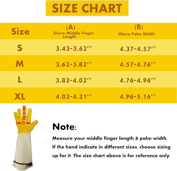 Gardening Gloves Thorn Proof for Rose Pruning & Cactus Trimming, Long Leather Garden Gloves for Women & Men (XL)