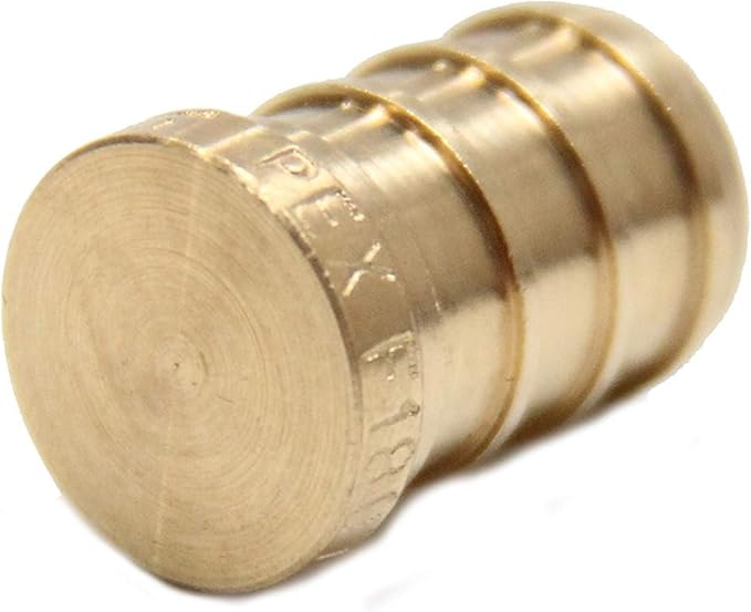 (Pack of 50) EFIELD Barb Crimp Pex 3/4-inch Plug (End Cap) Brass Fittings, ASTM F1807