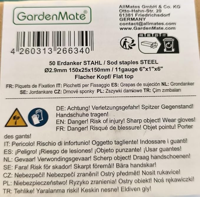 500-Pack 6'' 11 Gauge Heavy-Duty U-Shaped Garden Stakes Staples Spikes Pins Pegs - Ground Stakes for Anchoring Landscape Fabric