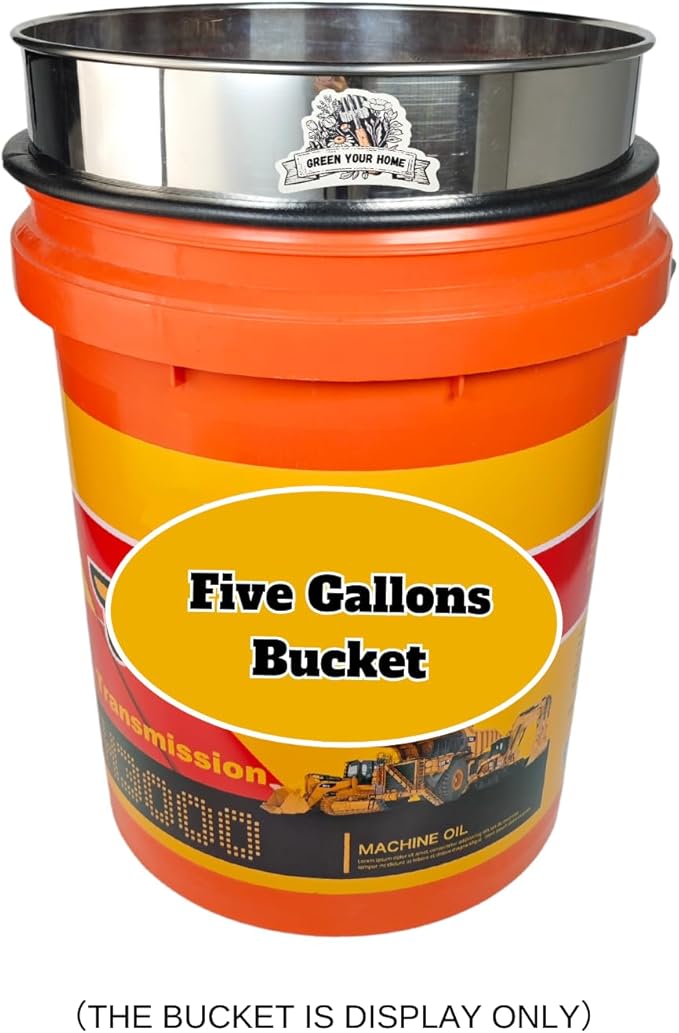 Upgraded Soil Sifter, 11 Inch (1/8'' Mesh Screen) Dirt Sifter Thickened Stainless Steel Garden Sieve for Compost Sand and Rocks Suitable for 5 Gallon Bucket