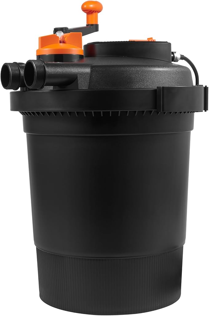 VEVOR Bio Pressure Pond Filter, Up to 3200 Gallons, with 13W UV-C Light, 2630 GPH, Pressurized Biological Pond Filter System Filtration Equipment for Fountain Pool, Koi Fish Aquarium Tank Garden Water
