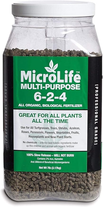 MicroLife Multi-Purpose (6-2-4) Professional Grade Granular Organic Fertilizer for All Plants, 7 LBS