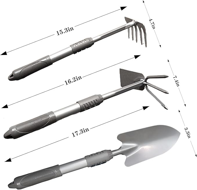 3 Piece Weed Puller Tool, Manual Hand Weeder Paver,All Metal Garden Weeding Tool set,A Set of Tools to Meet Daily Garden tasks Such as Weeding Digging Cultivating and loosening Soil