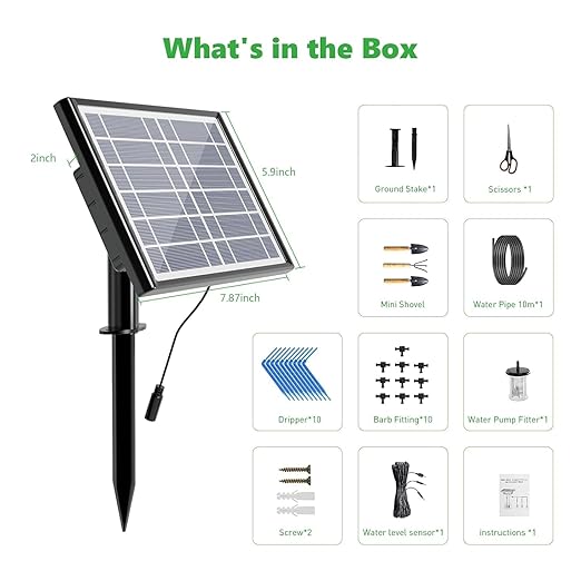 Solar Auto Drip Irrigation Kit System, 15 Potted Solar Powered Plants Watering System, Irrigation System for Indoor and Outdoor