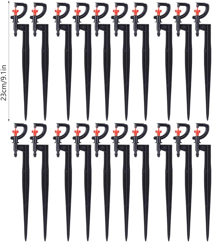 Watering Sprayer, G Type Degree Drip Irrigation Sprinkler Heads Adjustable 360 Drippers Sprinklers Garden System Accessory for Lawn Rotation Spray Nozzle Gardening Micro Sprayers Head