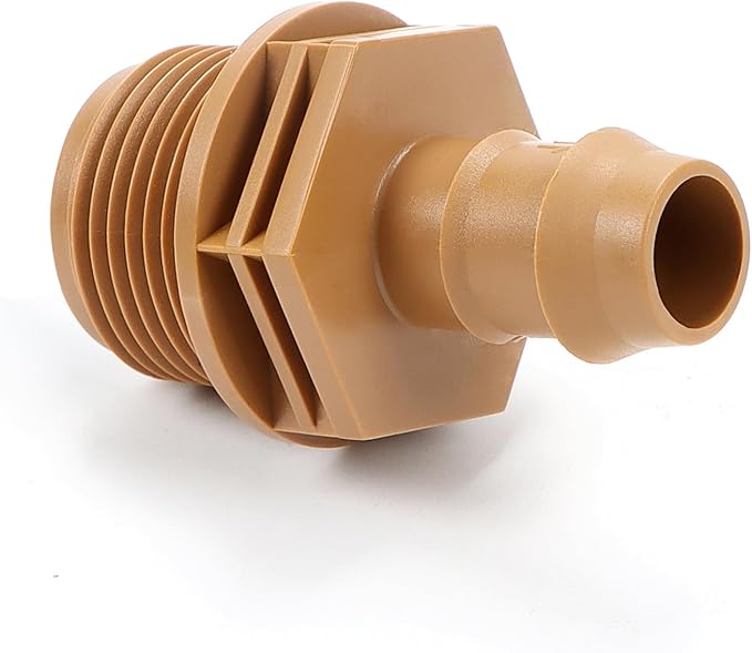 12 Pieces 3/4 Inch PVC to 1/2 Inch Drip Irrigation Adapter Fittings, 3/4" Male Pipe Thread(MPT) x 1/2" Drip Line Barbed Coupling Connectors 3/4-in PVC to 1/2-in Poly Tubing Adapter