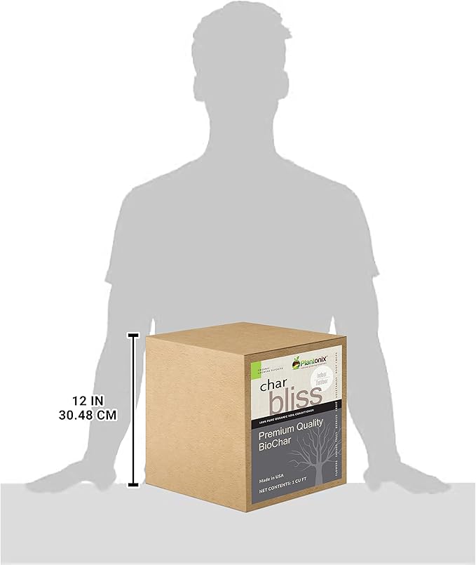 Char Bliss (1 Cubic Ft) - Organic Biochar for Plants - OMRI-Listed Biochar Soil Amendment Organic - Bio Char for Plants - Horticultural Charcoal for Plants, Potting Soil, Garden Soil, & Potting Mixes