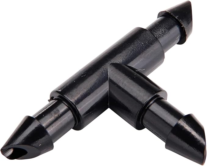 Raindrip R307CT, Barbed Tee, 1/4-Inch, 5-Pack, Drip Irrigation Fitting for Supply Tubing & Dripline, Black
