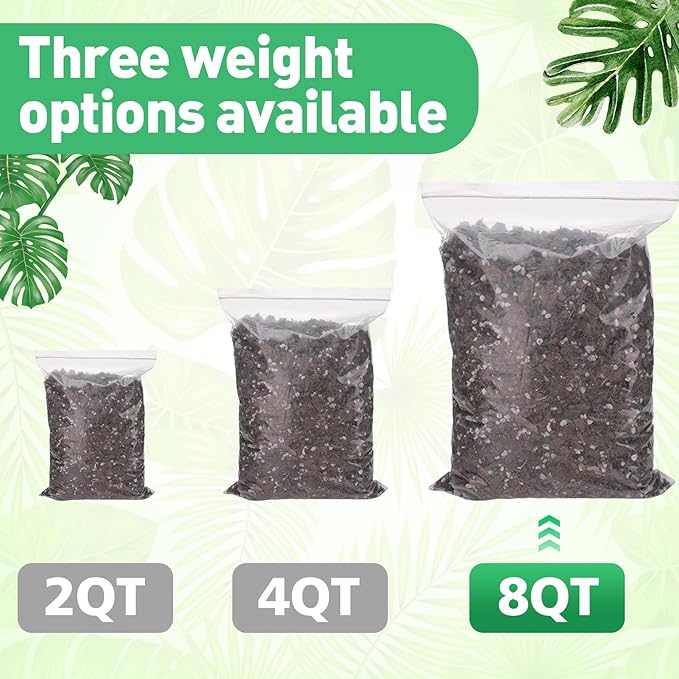 8 Quarts Monstera Soil Potting Mix - Natural Organic Tropical Plant Soil for Improving Growth Rate, Sustainable Houseplants Growing Media for Indoor Bonsai Succulents Moisture Retention Drainage