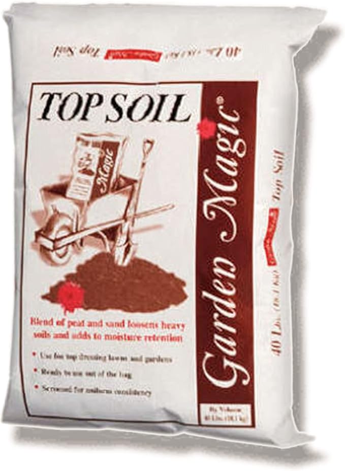 Garden Magic Indoor and Outdoor Organic Planting Potting Topsoil Mix with Perlite Blend and Moisture Retention, 40-Pound Bag (3 Pack)
