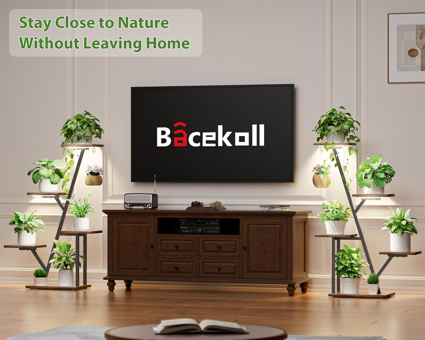 Plant Stand with Grow Light Indoor: Lighted Corner Plant Stands for Indoor Growing, 5 Tiered Plant Shelf, 40" Plant Shelves for Multiple Plants, Flower Holder Display for Living Room, Patio (2 Pack)