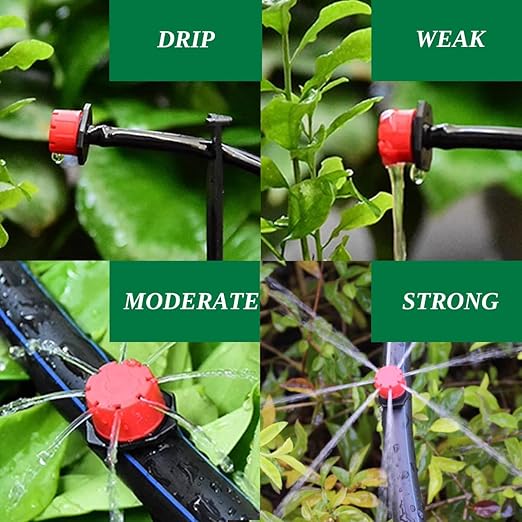 GXXMEI 150PCS Adjustable Irrigation Drippers Sprinklers 1/4 Inch Emitter Dripper Micro Drip Irrigation Sprinklers for Watering System