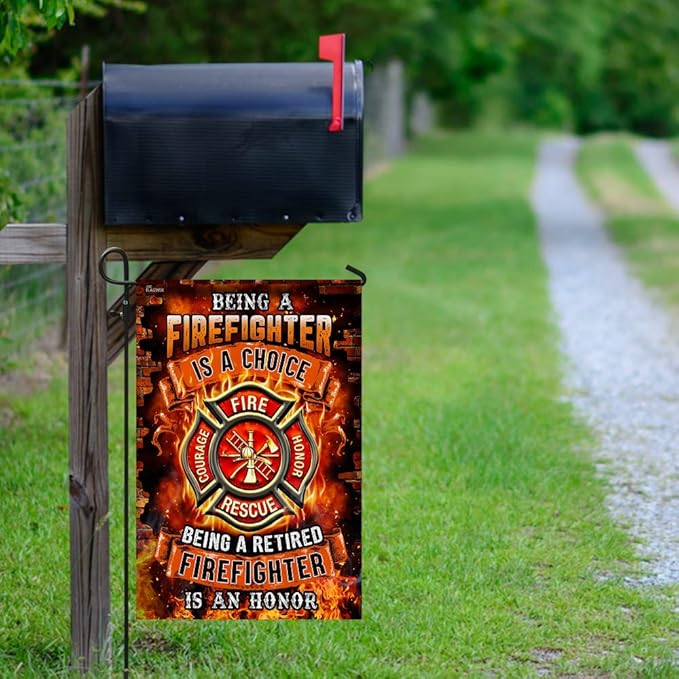 Flags-Being A Retired Firefighter Is An Honor Flag TRN245F1, Garden Flag (11.5" x 17.5")-USA House Garden Flags Premium Polyester-Decorative Outdoor Flags