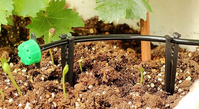 200 Pcs Plastic Irrigation Drip Support Stakes for 1/4-Inch Tubing Hose 4/7 or 3/5 Irrigation Hose Holder&Emitters/Drip Irrigation Kits/Garden Tools for Vegetable Gardens Flower Beds Herbs Garden