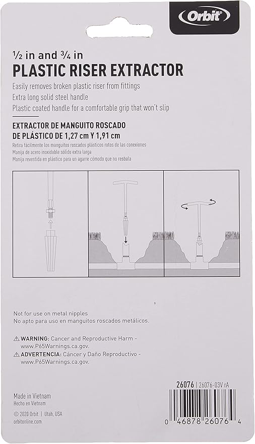 10 Pack - Orbit 1/2 Inch and 3/4 Inch Plastic Nipple Extractor