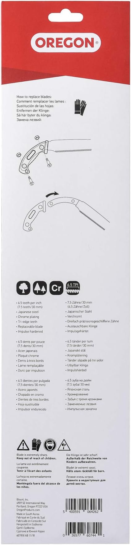 Oregon 600139 Curved Replacement Blade for 13 Inch Arborist Hand Saw, 13", Silver