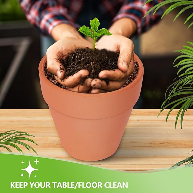 24 Pack 4 Inches Terracotta Plant Pots, Terra Cotta Planter with Drainage Holes, Perfect for Planting, Painting, Weddings and Parties