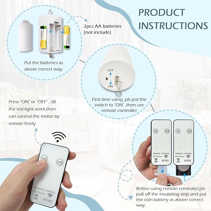 Disco Ball Motor Wind Spinner Mirror Ball Hanging Display Motor Rotating Motor,Garden Decor Motor for Wind Chimes,with Mini Remote Controller for Battery Operated Motor-20 RPM