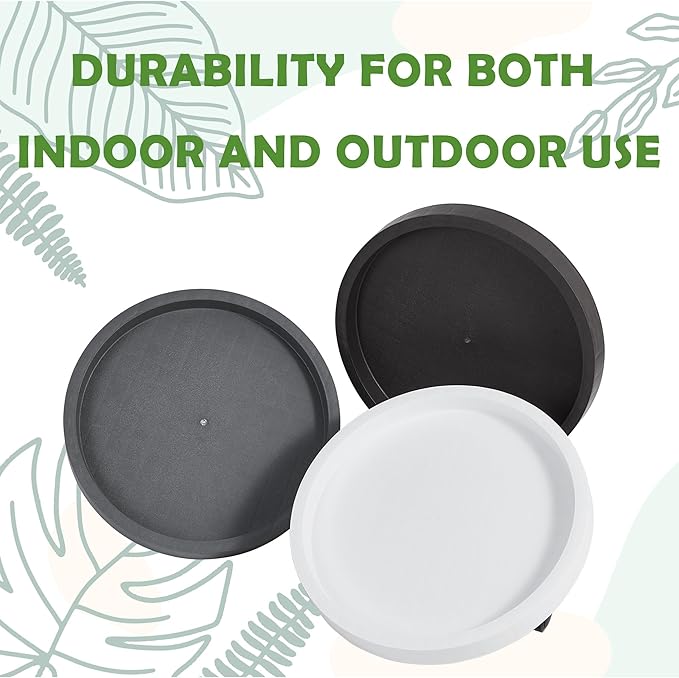 15.5 Inch Planter Caddies Rolling Saucer Caddy with Wheels, Heavy Duty Wheeled Stand for Potted Plant, Round Coaster Roller Base Tray with Casters, Flower Pot Dolly Holder for Indoor Outdoor