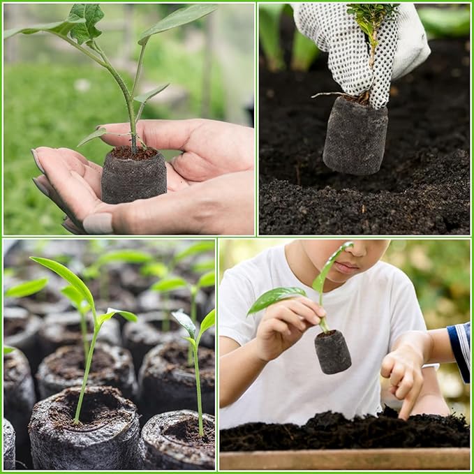 Halatool 200 Pcs 30mm Peat Pellets Block Potting Soil for Seedlings, Compressed Garden Soil Seed Starter Nutrient Peat Pods for Starting Seeds, Planting Flowers, Vegetables, Herbs