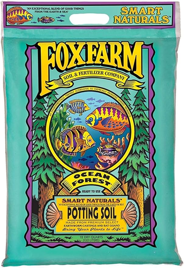 FoxFarm Ocean Forest Potting Soil, 12qt (Pack of 3) - Light, Aerated Texture, Designed for All Container Plants - pH Adjusted for Optimal Nutrient Uptake, Effectively Retains Moisture