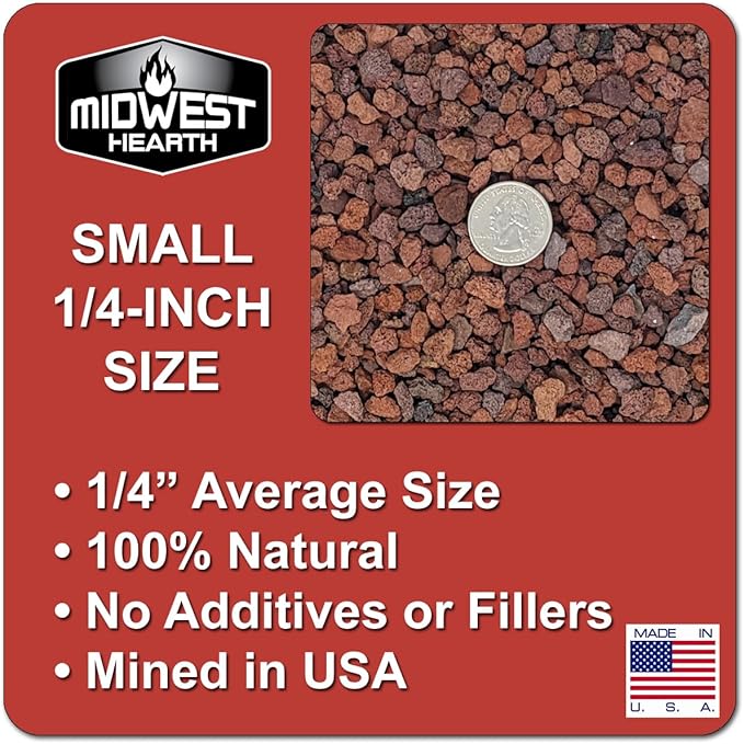 Red Lava Rocks for Plants Natural Horticultural Volcanic Rock (1/4" Size) (Mined in USA) (10-lb Bag)