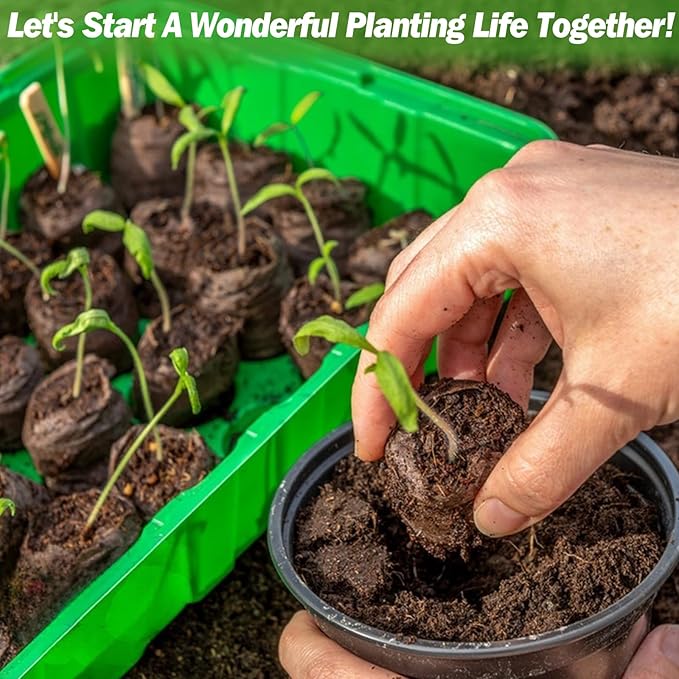ZeeDix 50 Pcs 36mm Seed Starter Peat Pellets for Seedlings, Compressed Seed Starter Potting Soil Plugs Plant Starter Pods Soil Pellets for Seed Starting Gardening Planting Flowers Herbs and Vegetables