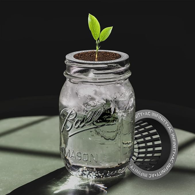 AC Infinity Net Cups 2-Inch, Heavy Duty Garden Slotted Net Pots with Wide Lip Rims, 50-Pack Black Bucket Basket for Indoor Outdoor Growing, Orchids, Aquaponics, Hydroponics