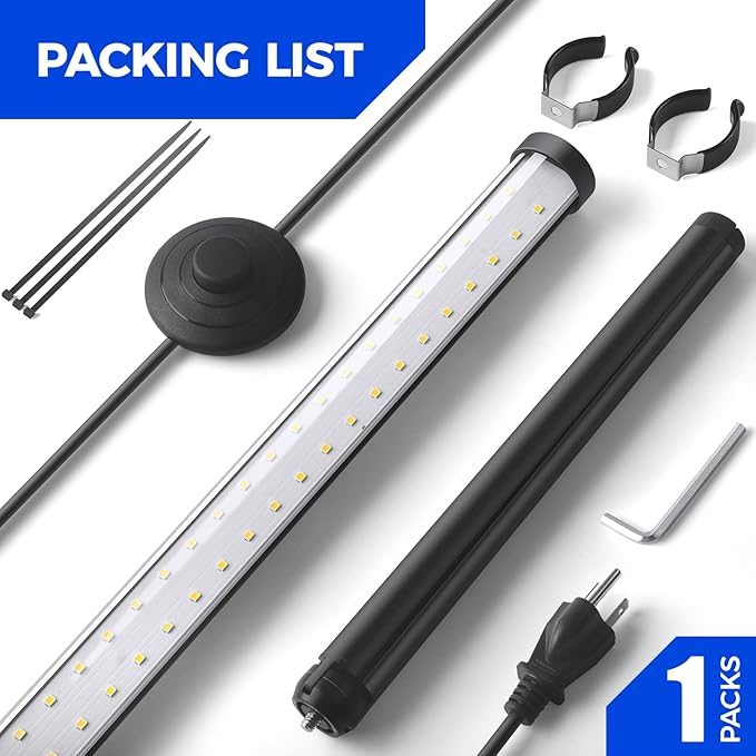 Barrina Standing Grow Light T10, 42W 5000K, Full Spectrum LED Plant Light for Indoor,Vertical Grow Light, Wide Coverage, 4FT Height with On/Off Switch and Tripod Floor Stand