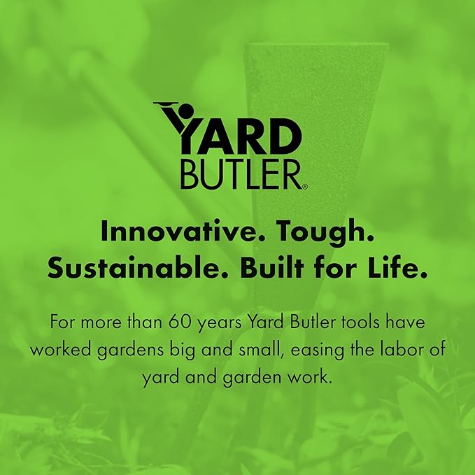 Yard Butler Terra Tiller - Durable Weeding & Tiller Gardening Tool - Ergonomic Grip for Weeding, Tilling & Digging - Dual-Action Head with Three Prongs & Beveled Edge