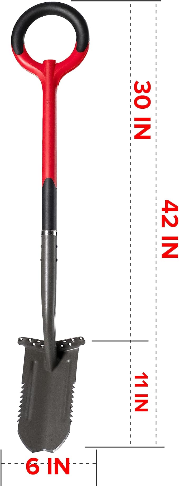 Radius Garden 23711 Root Slayer 42-Inch Carbon Steel Trench Spade, Red