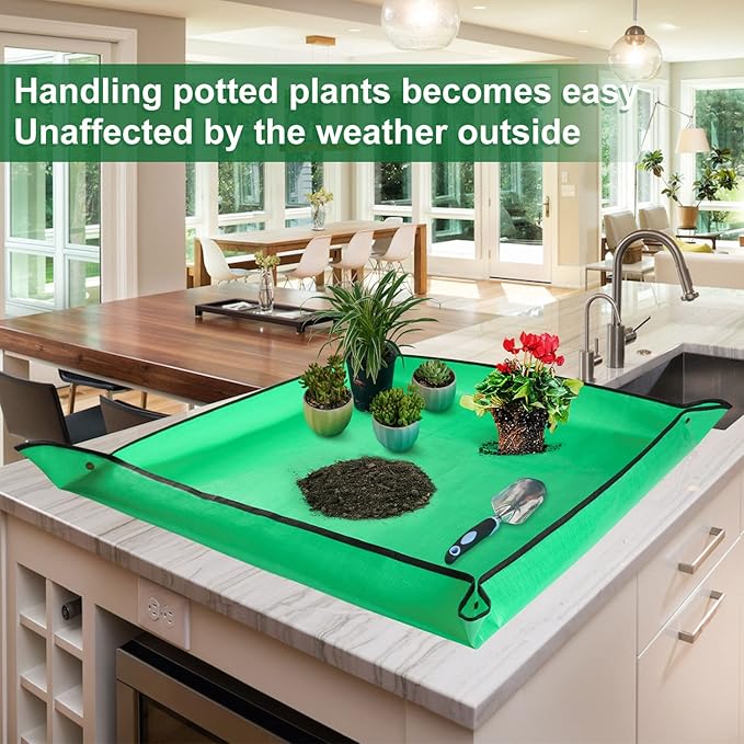 3 PCS Extra Large Repotting Mat for Indoor Plants Transplanting and Dirt Control, Gardening Gift for Plant Lovers (39.5"x39.5")