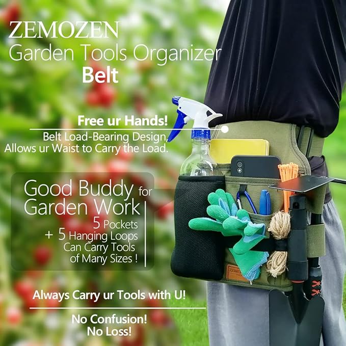 Gardening Apron Garden Tool Belt Set - Garden Apron Gardening Tool Belt Garden Aprons for Women with Pockets Gardening Apron with Pockets for Women, Great Gardening Gifts for Women Gifts for Gardeners