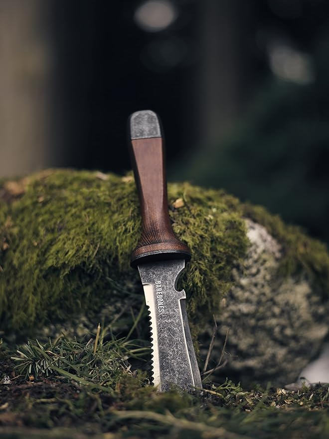 Barebones Hori Hori Ultimate - Garden Knife with Double-Edged Tempered Steel Blade, Walnut Handle, Ambidextrous Use, Japanese Knife Garden Tool for Weeding and Gardening (Tool Only)